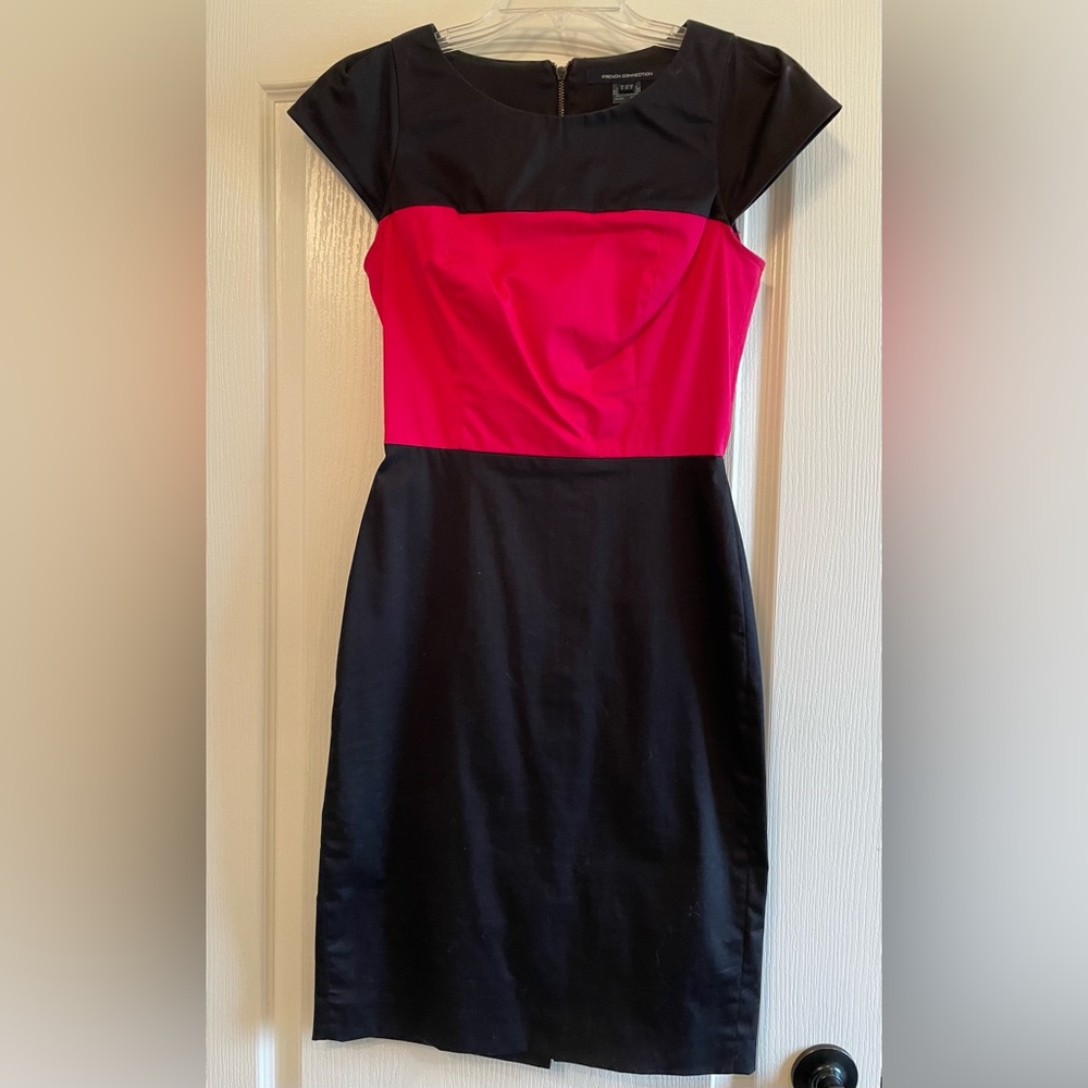 French Connection Black and Pink Business Dress